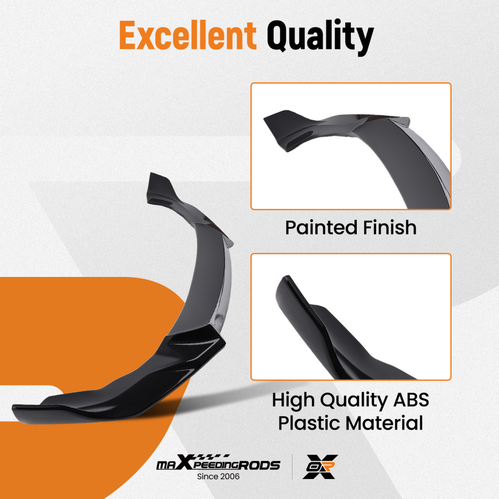 Black Bumper Kit compatible for BMW M2 F87 2 Series 2016-2021 Front Lip Splitter