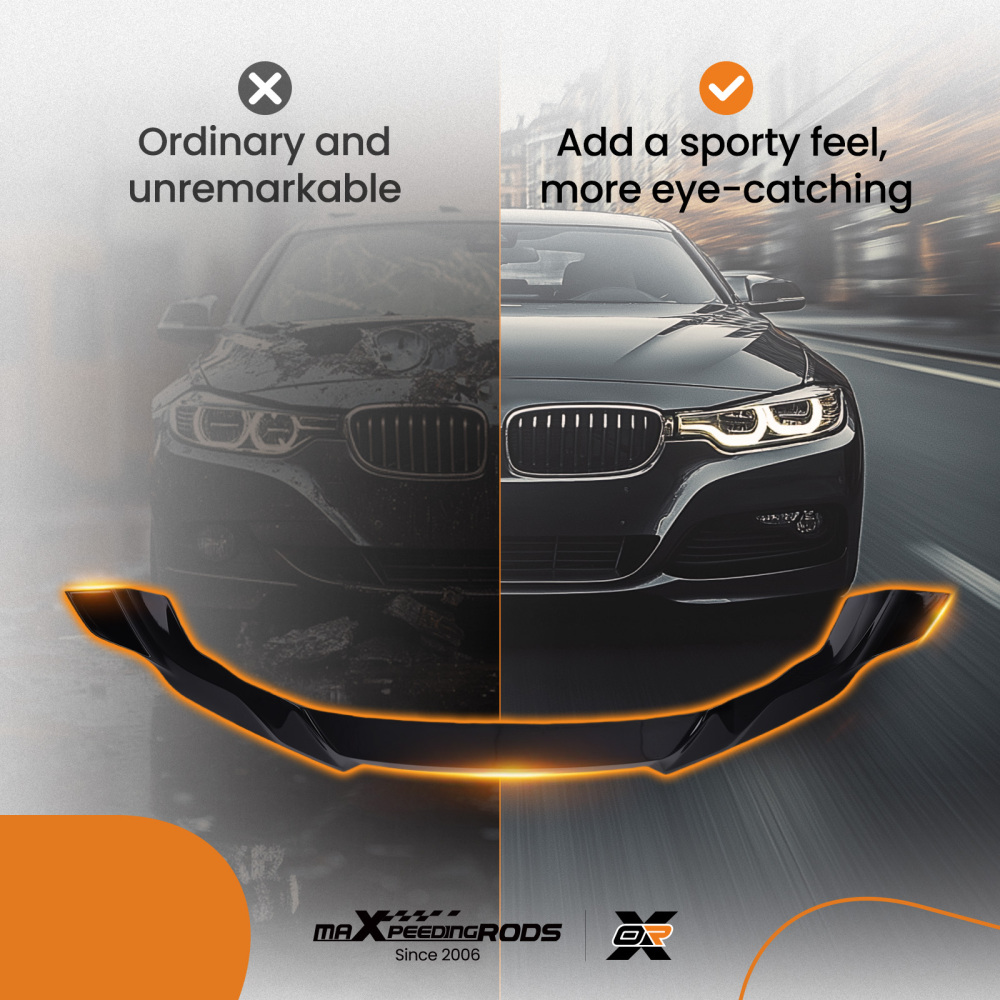 Black Bumper Kit compatible for BMW M2 F87 2 Series 2016-2021 Front Lip Splitter