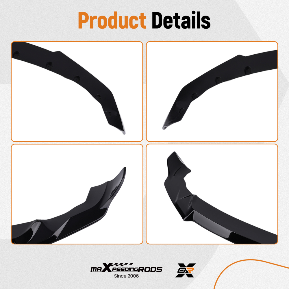 Black Bumper Kit compatible for BMW M2 F87 2 Series 2016-2021 Front Lip Splitter