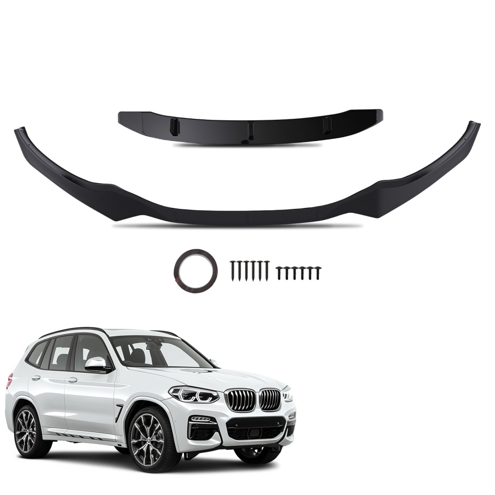 Front Bumper Add On Lip compatible for BMW X3 G01 X4 G02 M Sport 2017-2021 Black
