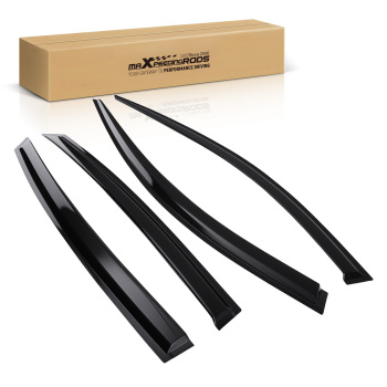 4PC Rain Visor Window Guards compatible for Ford Fusion 2013-2020 Tinted Black