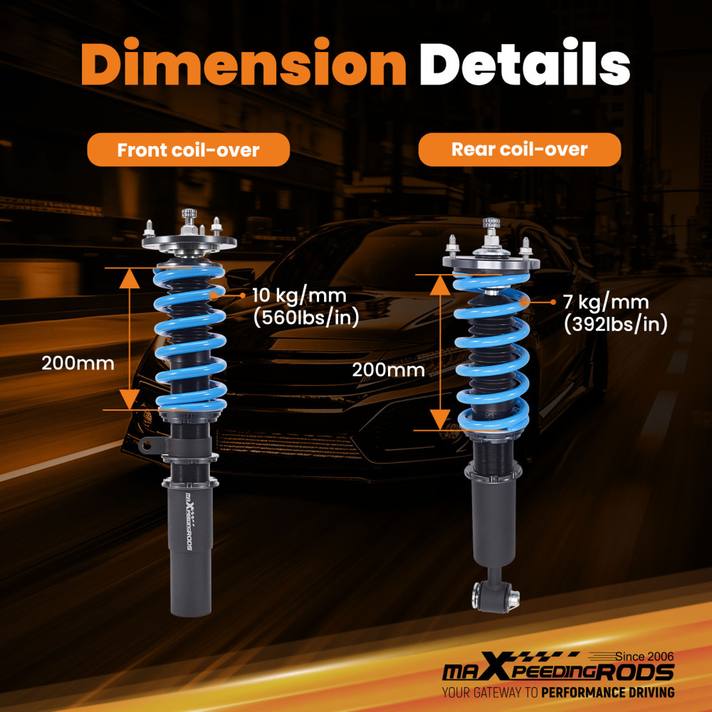 Amortisseurs Combinés Filetés compatible pour BMW 5 Series E60 2004-2010 530xi 535xi