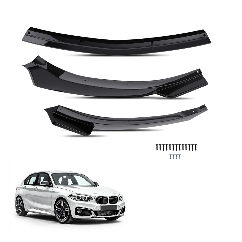 3PC Front Addition Kit compatible for Mercedes CLA W118 C118 X118 2019 Gloss Black Bumper