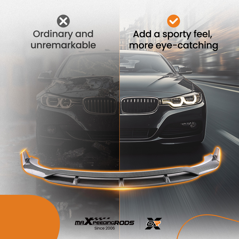 Carbon Fiber Style Front Splitter compatible for Mercedes E Class W213 E63 2016-2019