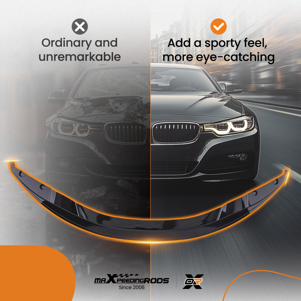 Black Front Bumper Lip Splitter compatible for BMW M3 E92 E93 2007-2013 GTS Style