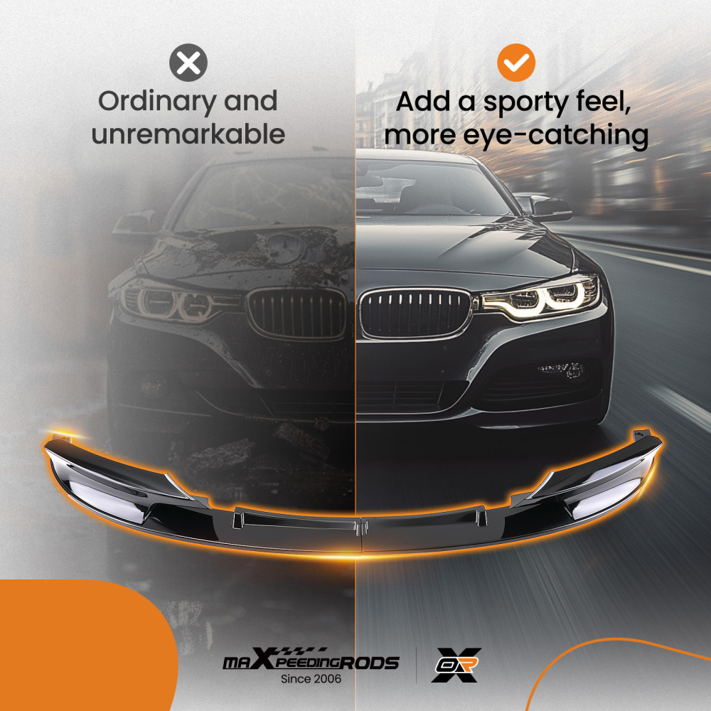 Bumper Extension Set compatible for BMW 3 Series M Sport Sedan Wagon 2012-2018 Black Kit