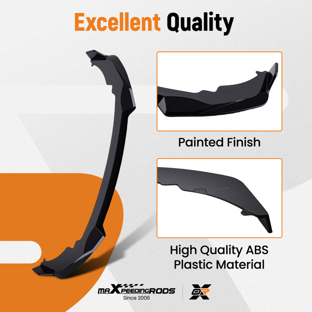 Bumper Lip Protector compatible for BMW 2 Series F44 Gran Coupe M Sport 2020+ Gloss Black