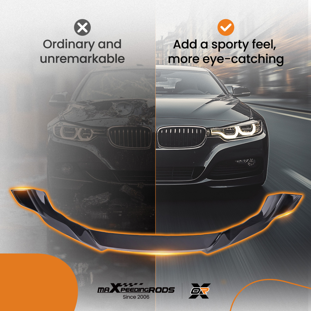 Black Bumper Kit compatible for BMW M2 F87 2 Series 2016-2021 Front Lip Splitter