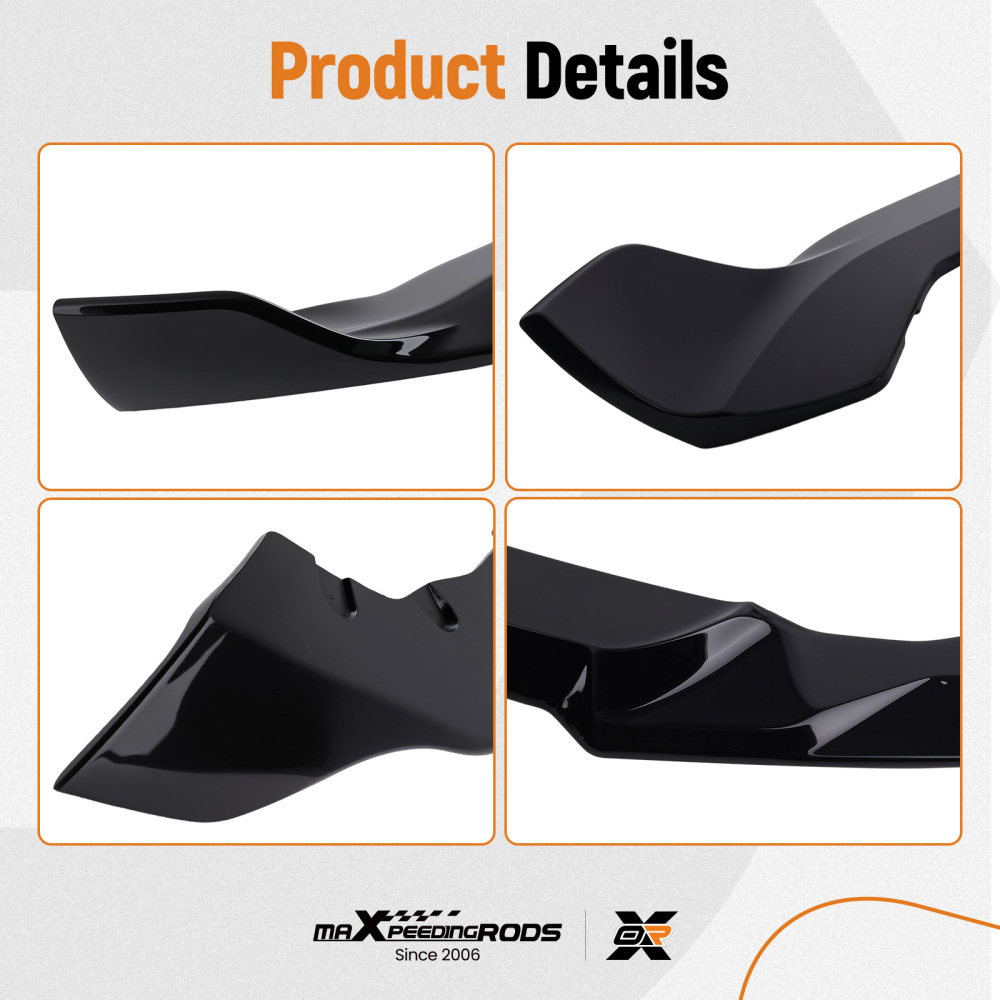 Black Bumper Kit compatible for BMW M2 F87 2 Series 2016-2021 Front Lip Splitter