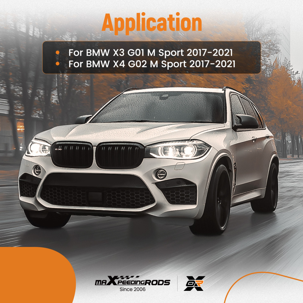 Front Bumper Add On Lip compatible for BMW X3 G01 X4 G02 M Sport 2017-2021 Black