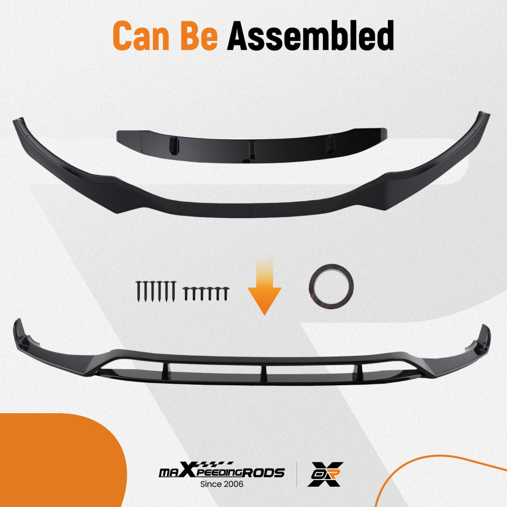 Front Bumper Add On Lip compatible for BMW X3 G01 X4 G02 M Sport 2017-2021 Black