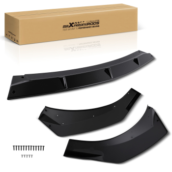 Front Bumper Cover Guard compatible for Hyundai Elantra 2021-2024 Gloss Black Plastic Lip