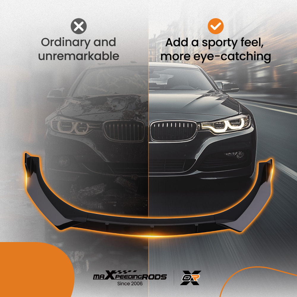 Front Bumper Cover Guard compatible for Hyundai Elantra 2021-2024 Gloss Black Plastic Lip