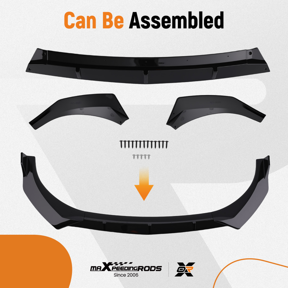 Front Bumper Cover Guard compatible for Hyundai Elantra 2021-2024 Gloss Black Plastic Lip