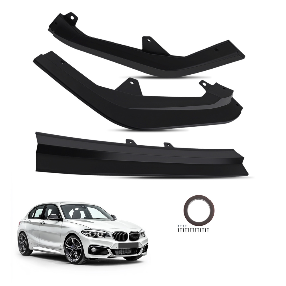 3PC Front Add On Lip compatible for Honda Civic 2022-2025 All Models RS Style Black Plastic