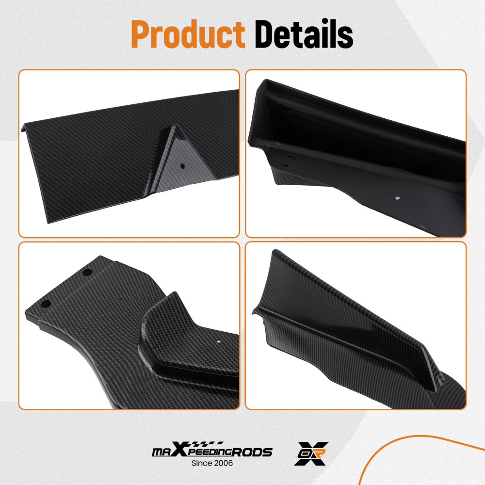 3PC Sport Style Front Kit compatible for Infiniti Q50 2014-2017 Carbon Fiber Bumper