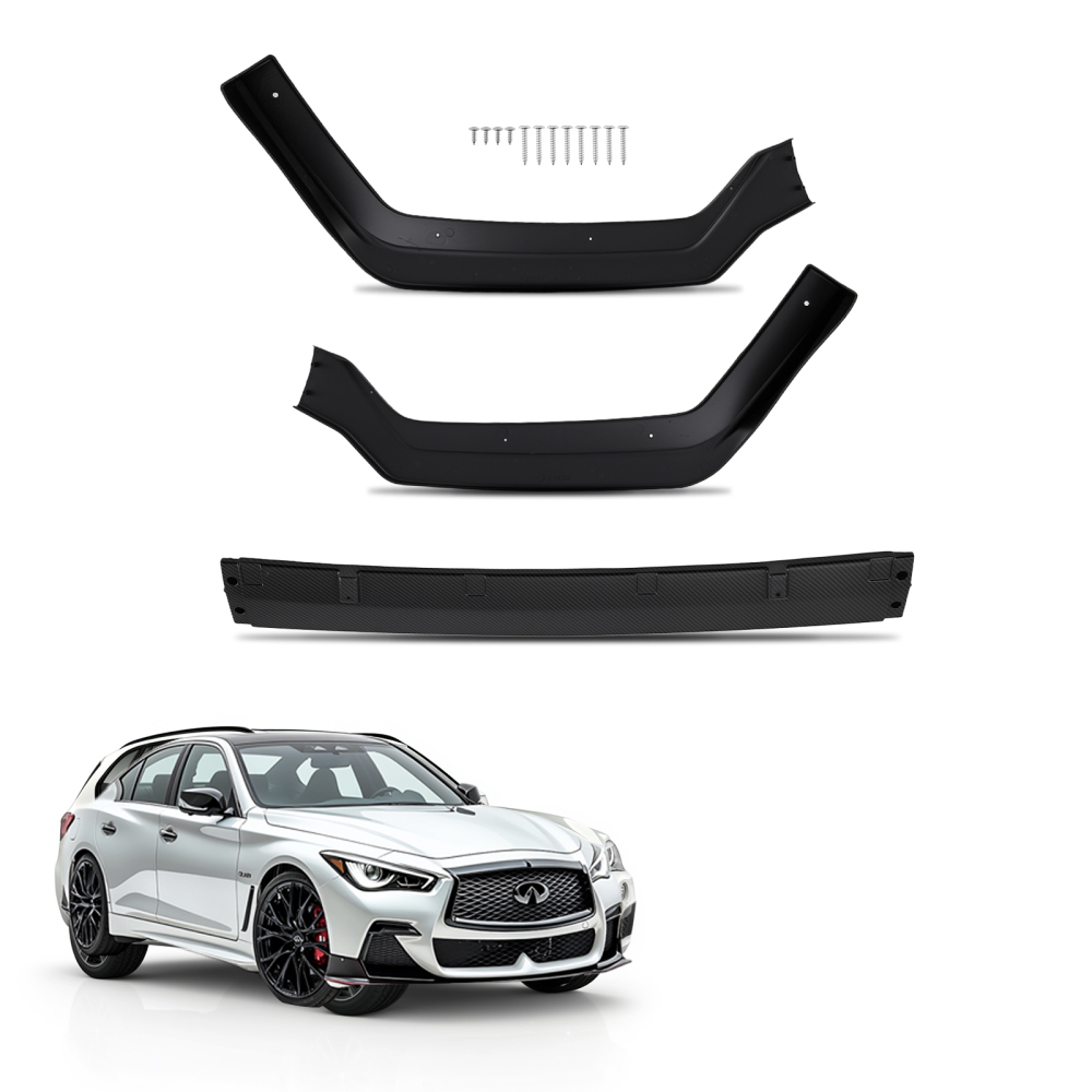 Carbon Style Front Lip compatible for Infiniti Q50 Sport 2018-2023 Bumper Protection