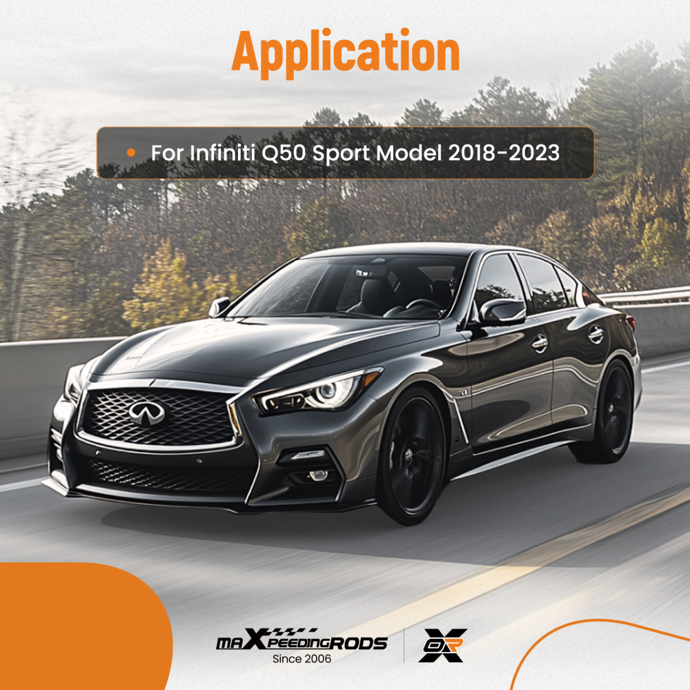 Carbon Style Front Lip compatible for Infiniti Q50 Sport 2018-2023 Bumper Protection