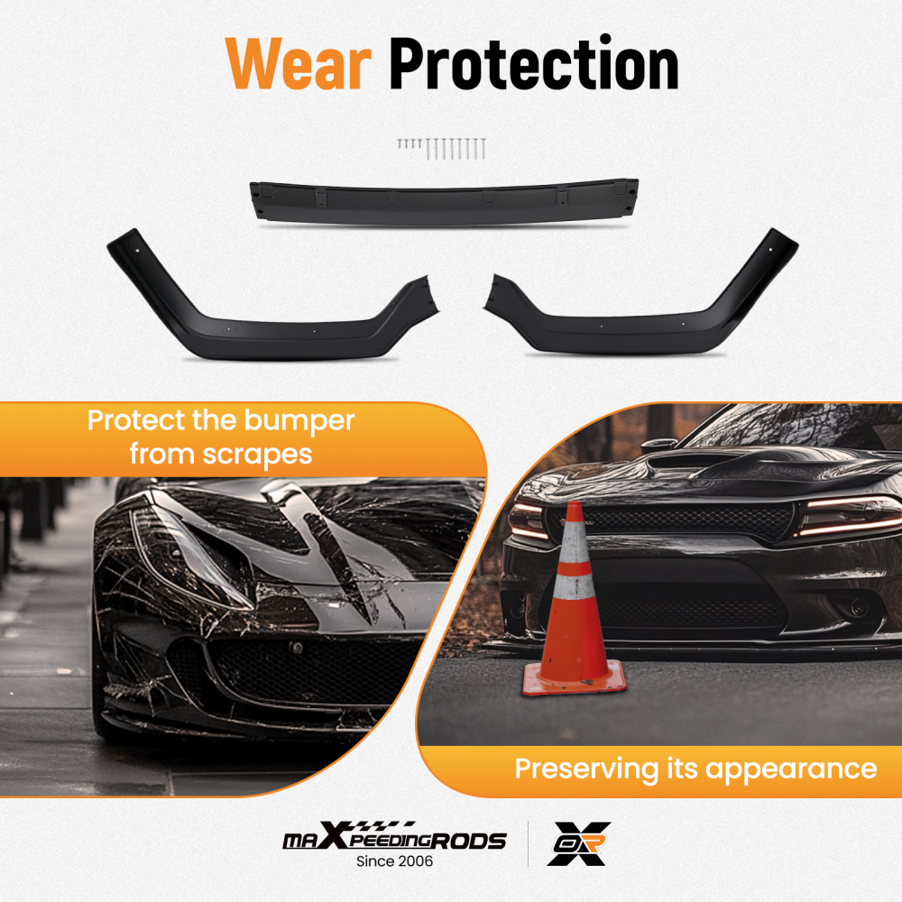 Carbon Style Front Lip compatible for Infiniti Q50 Sport 2018-2023 Bumper Protection