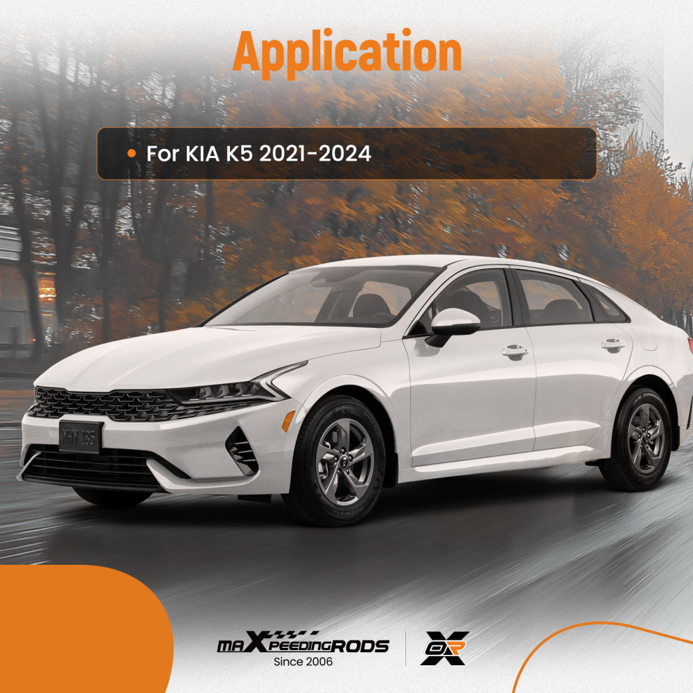 4-Piece Front Bumper Lip Kit compatible for KIA K5 2021-2024 Gloss Black Plastic Splitter