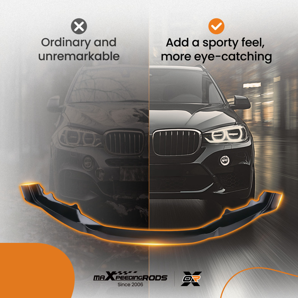 4-Piece Front Bumper Lip Kit compatible for KIA K5 2021-2024 Gloss Black Plastic Splitter