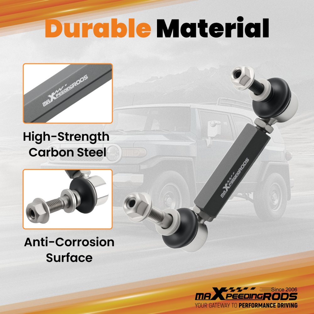 2x Adjustable Front Sway Bar End Link 0-3 Lift ForToyota FJ Cruiser 2007-2014