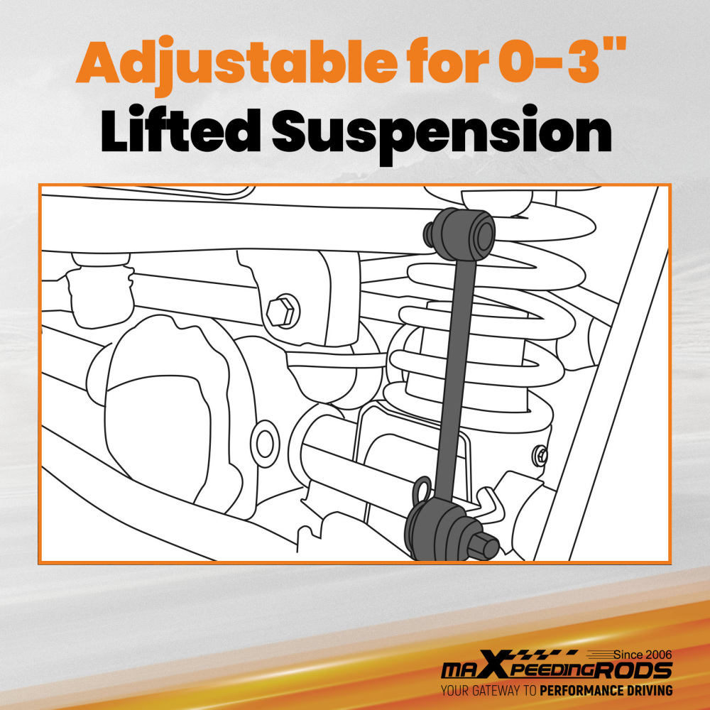 2x Adjustable Front Sway Bar End Link 0-3 Lift ForToyota FJ Cruiser 2007-2014