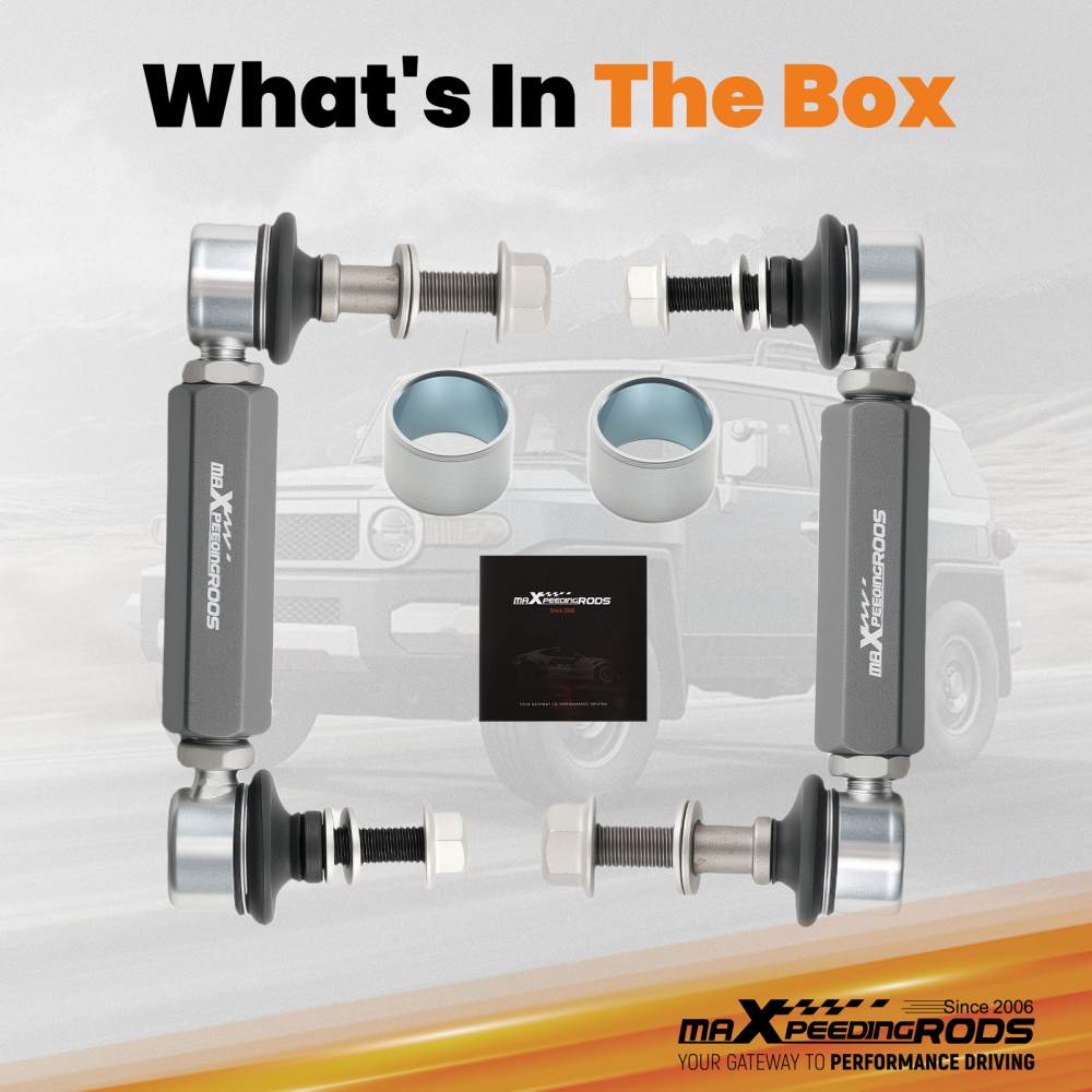 2x Adjustable Front Sway Bar End Link 0-3 Lift ForToyota FJ Cruiser 2007-2014