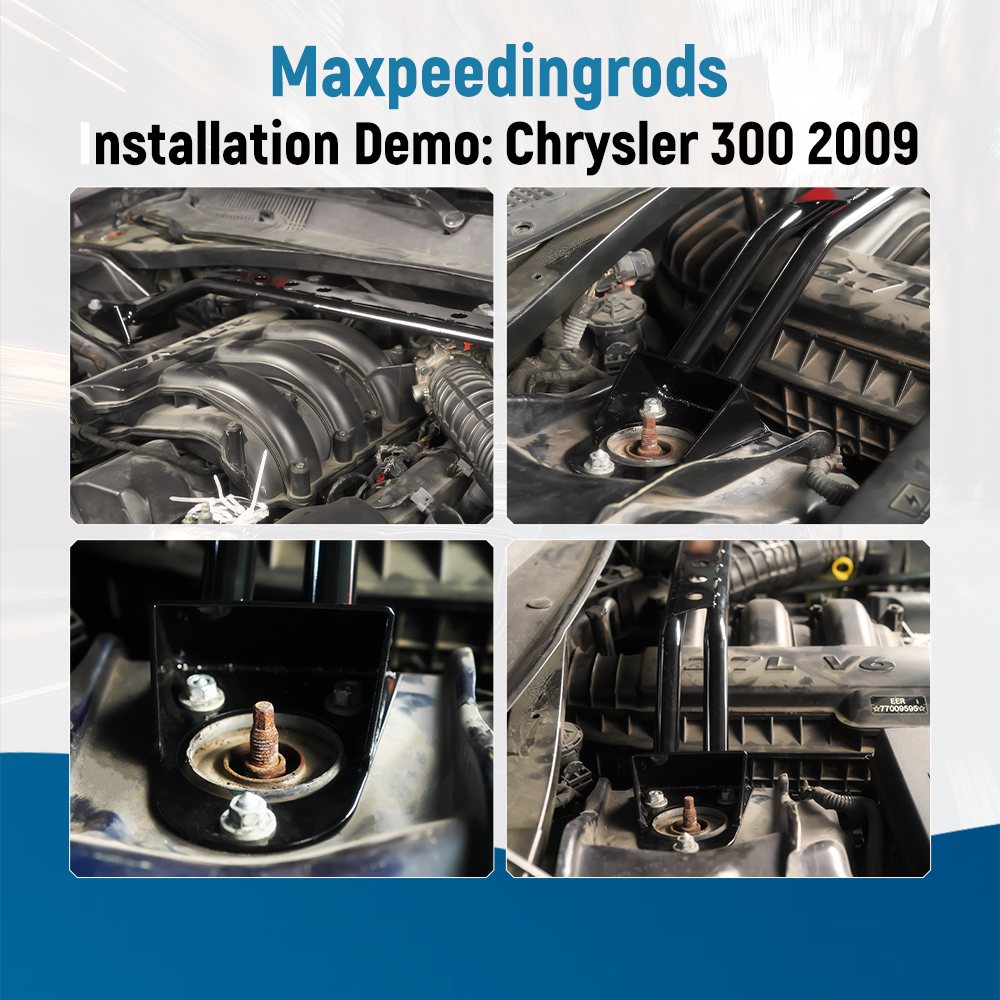 Front Upper Strut Tower Dual Bar Brace compatible for Dodge Charger compatible for SRT-8 2006-2010 suspension arms