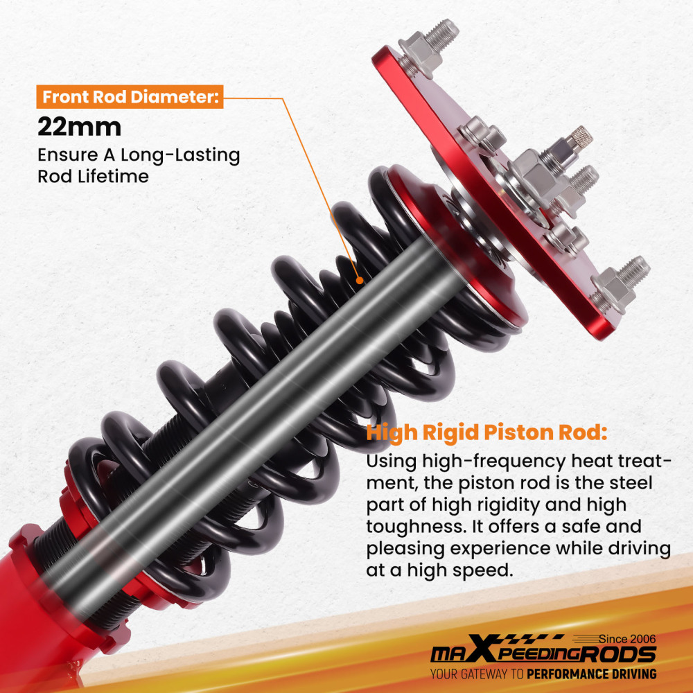 24 LEVEL DAMPER COILOVER compatible for MITSUBISHI ECLIPSE 4G 06-12 SUSPENSION CAMBER PLATE