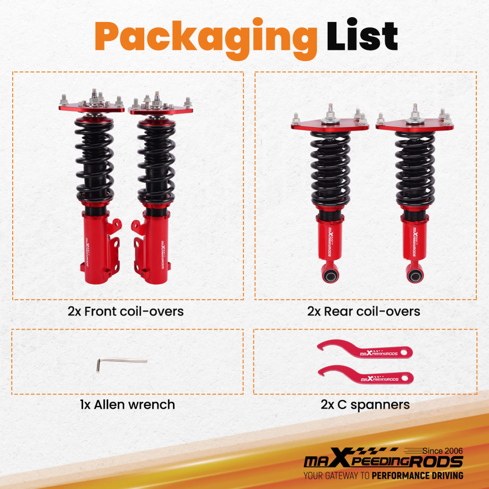 24 LEVEL DAMPER COILOVER compatible for MITSUBISHI ECLIPSE 4G 06-12 SUSPENSION CAMBER PLATE