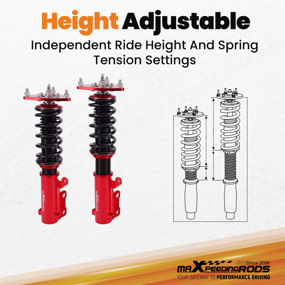 24 LEVEL DAMPER COILOVER compatible for MITSUBISHI ECLIPSE 4G 06-12 SUSPENSION CAMBER PLATE