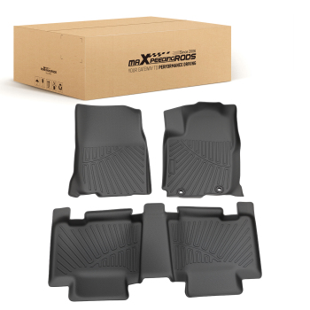 3-Piece Floor Mats compatible for Toyota RAV4 2013-2018 Black TPE Rubber FrontRear Set
