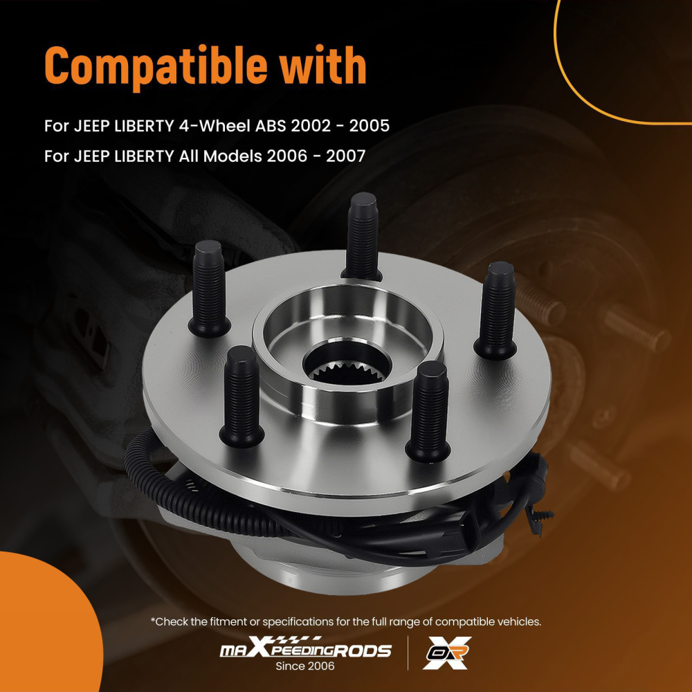 5 Lug Front Wheel Hub compatible for Jeep Liberty 02-07 WB13176 Driver Side with ABS