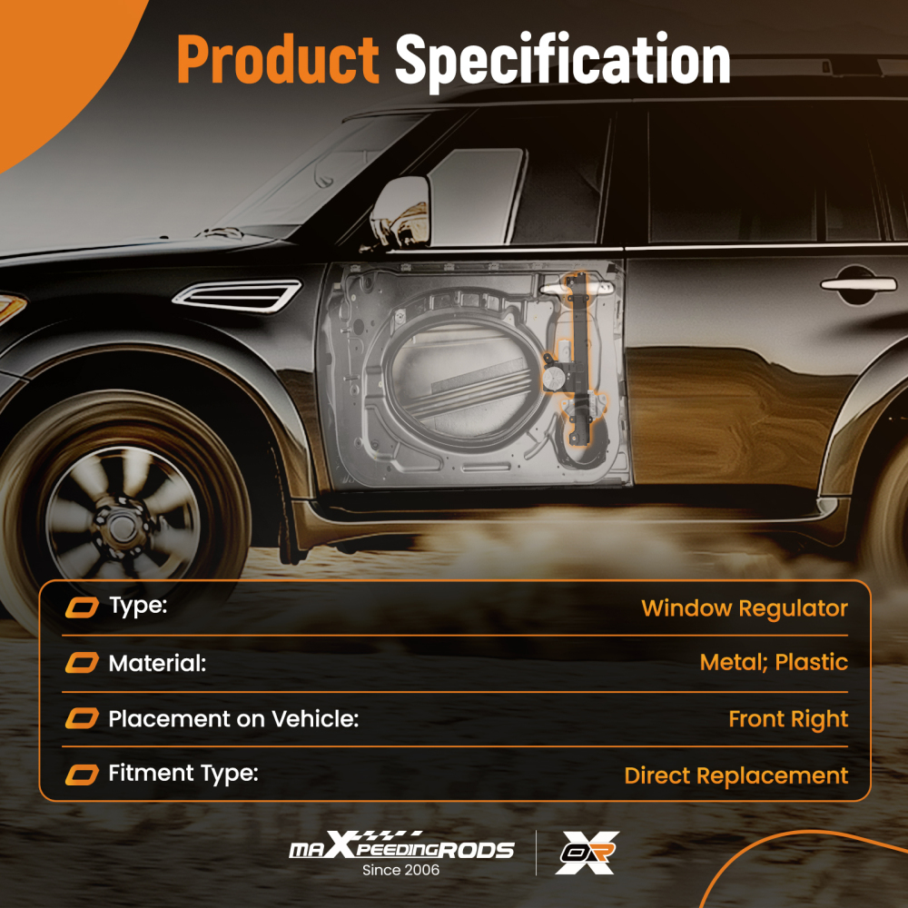 Front Right Power Window Lifter Assembly compatible for Nissan Altima 2013-2018