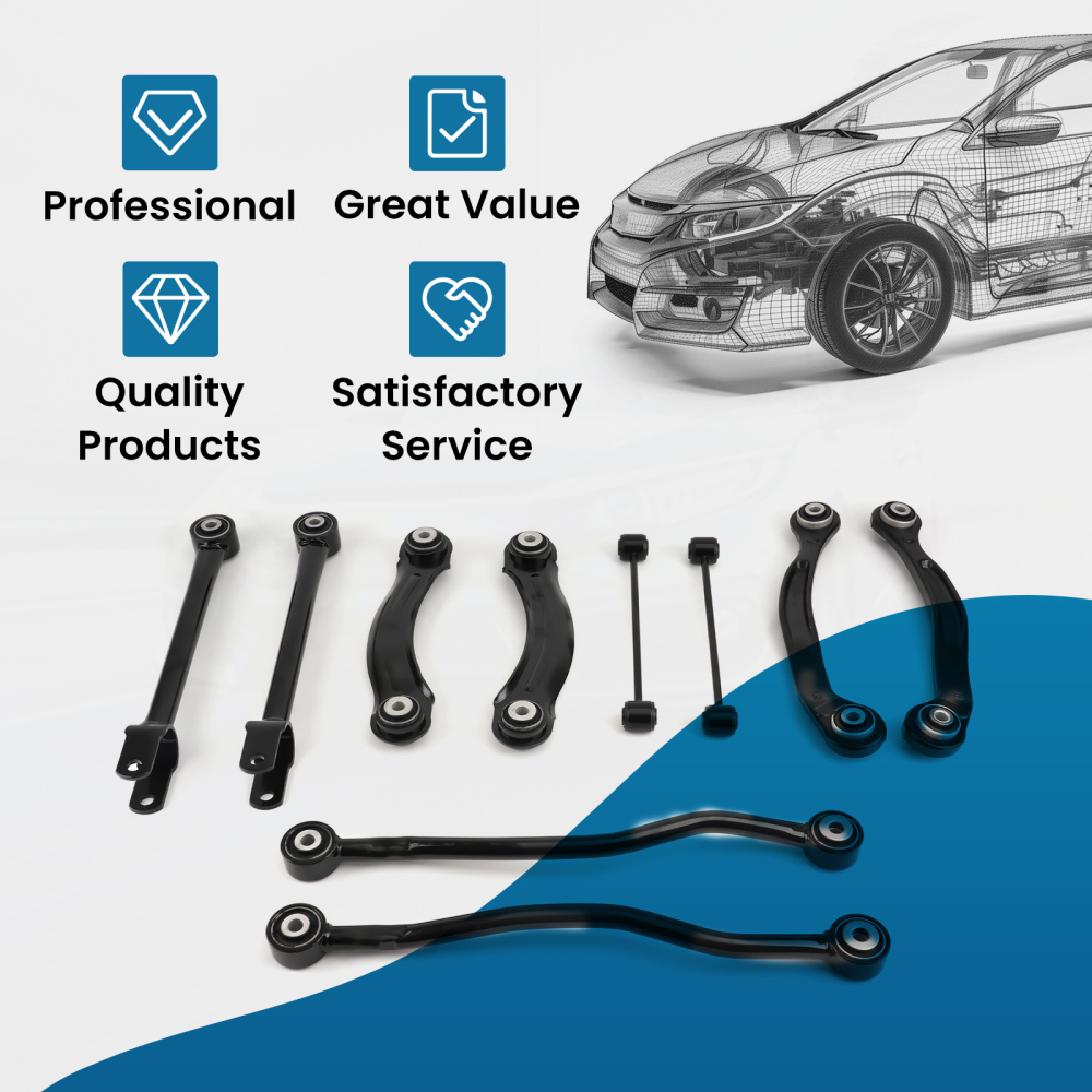 10pc Rear Suspension Control Arm Strut Rod Lateral Arm LHRH compatible for Dodge Charger