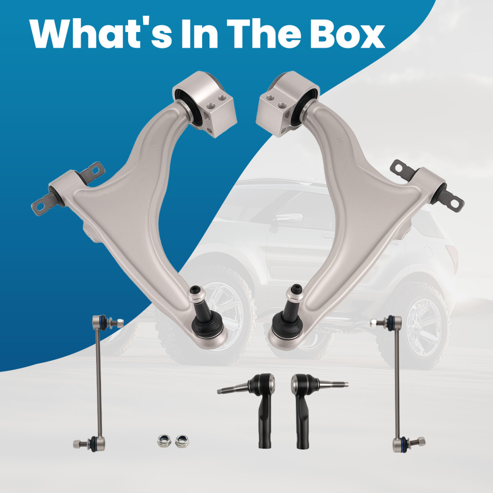 Front Suspension Lower Control Arms Sway Bar Tie Rods for 2010-2016 compatible for Cadillac SRX