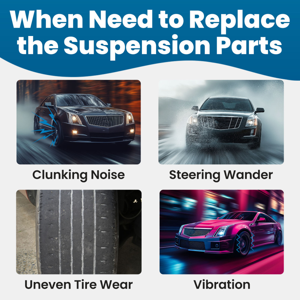 Front Suspension Lower Control Arms Sway Bar Tie Rods for 2010-2016 compatible for Cadillac SRX