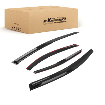 4pc Outside Mount Rain Guards Wind Deflectors compatible for Nissan Sentra 2013-2019 Black