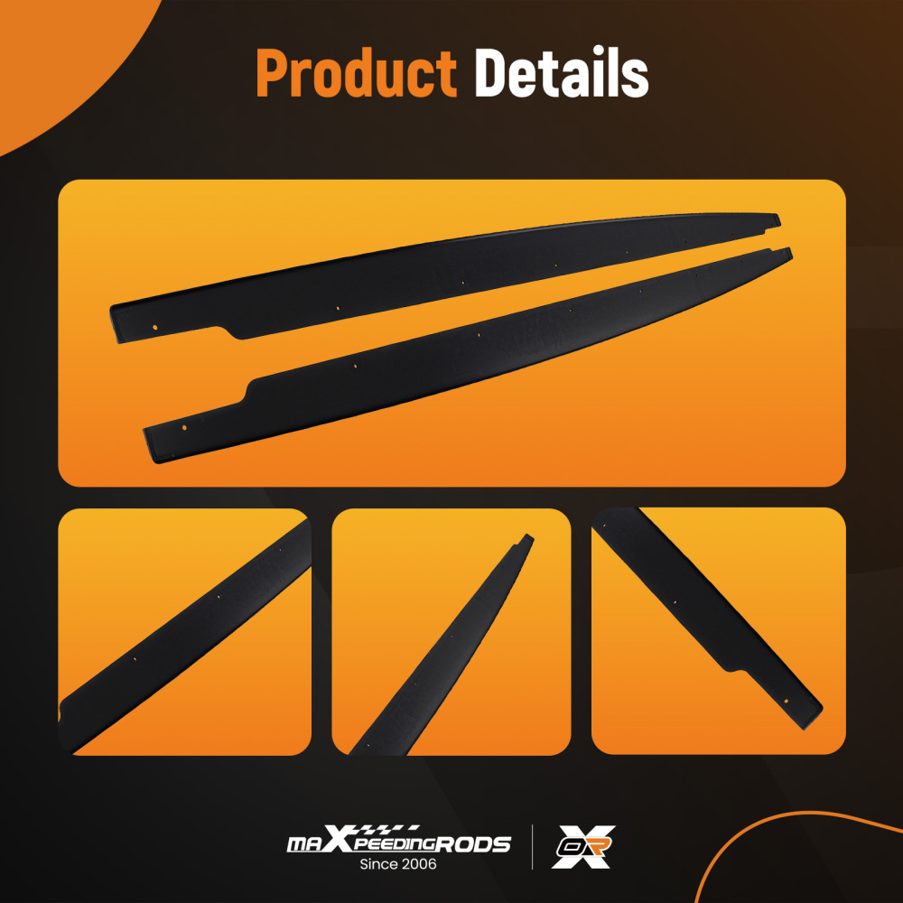 ABS Side Skirt Extensions compatible for BMW 3 Series E90 E92 E93 M3 2005-2014 Black