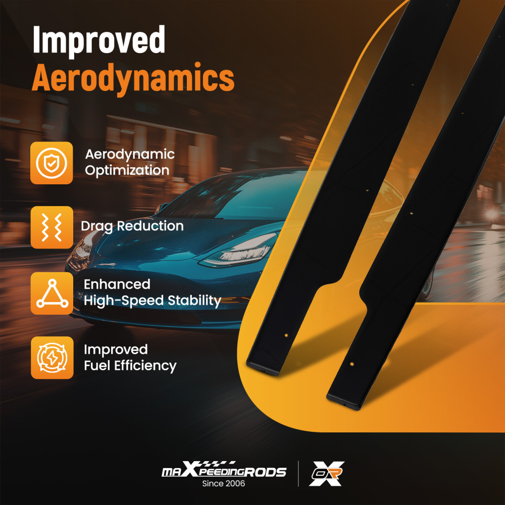 ABS Side Skirt Extensions compatible for BMW 3 Series E90 E92 E93 M3 2005-2014 Black