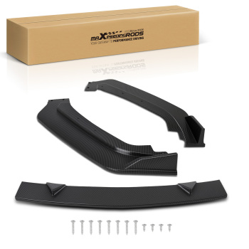 3PC Carbon Look Front Lip Kit compatible for Infiniti Q60 17-22 Lower Bumper Body Spoiler