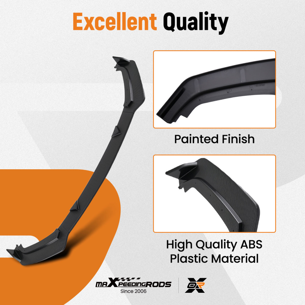 3PC Carbon Look Front Lip Kit compatible for Infiniti Q60 17-22 Lower Bumper Body Spoiler