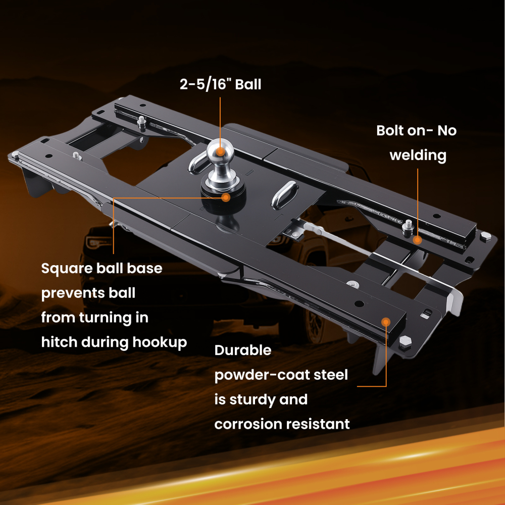 2-5/16 Ball Gooseneck Hitch Mount compatible for Ford F-250 F-350 F-450 2023-2025 Black
