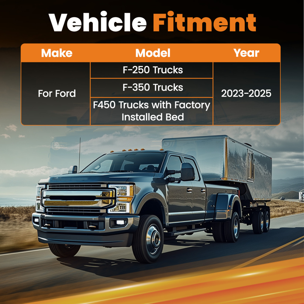 2-5/16 Ball Gooseneck Hitch Mount compatible for Ford F-250 F-350 F-450 2023-2025 Black