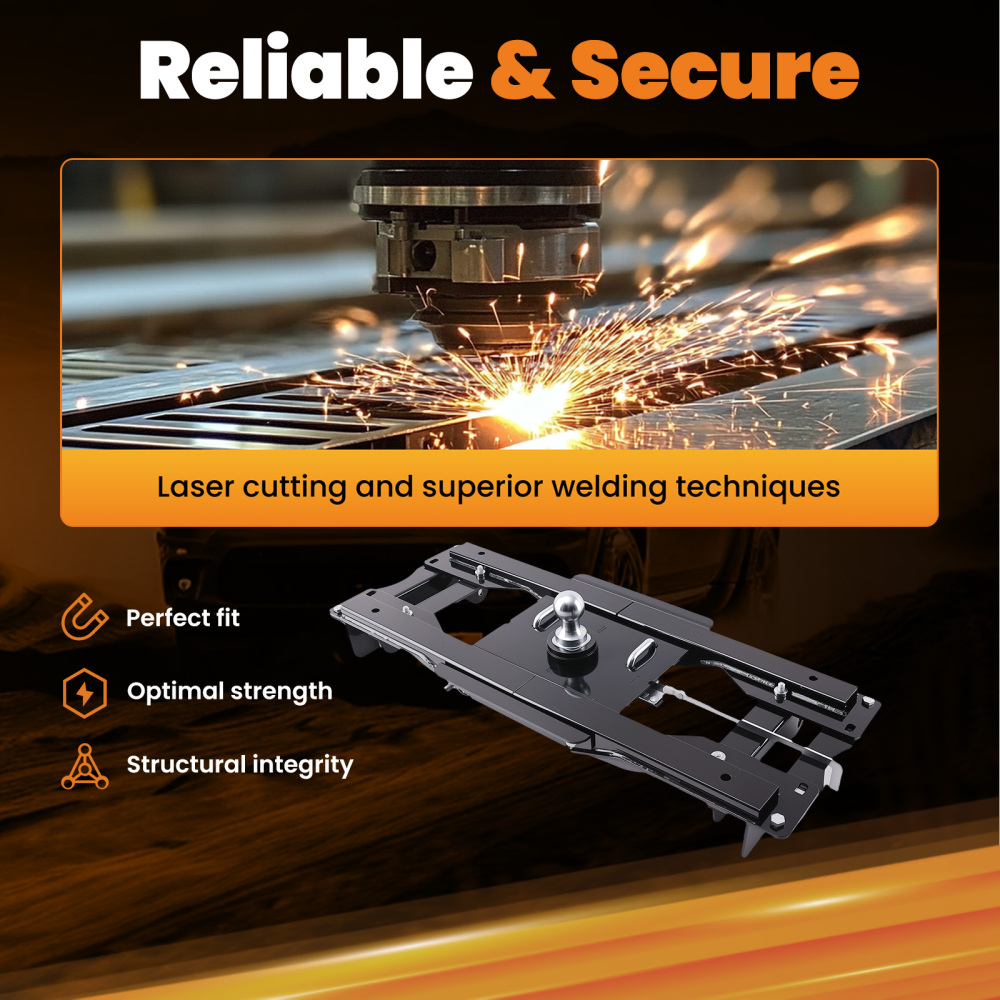 2-5/16 Ball Gooseneck Hitch Mount compatible for Ford F-250 F-350 F-450 2023-2025 Black