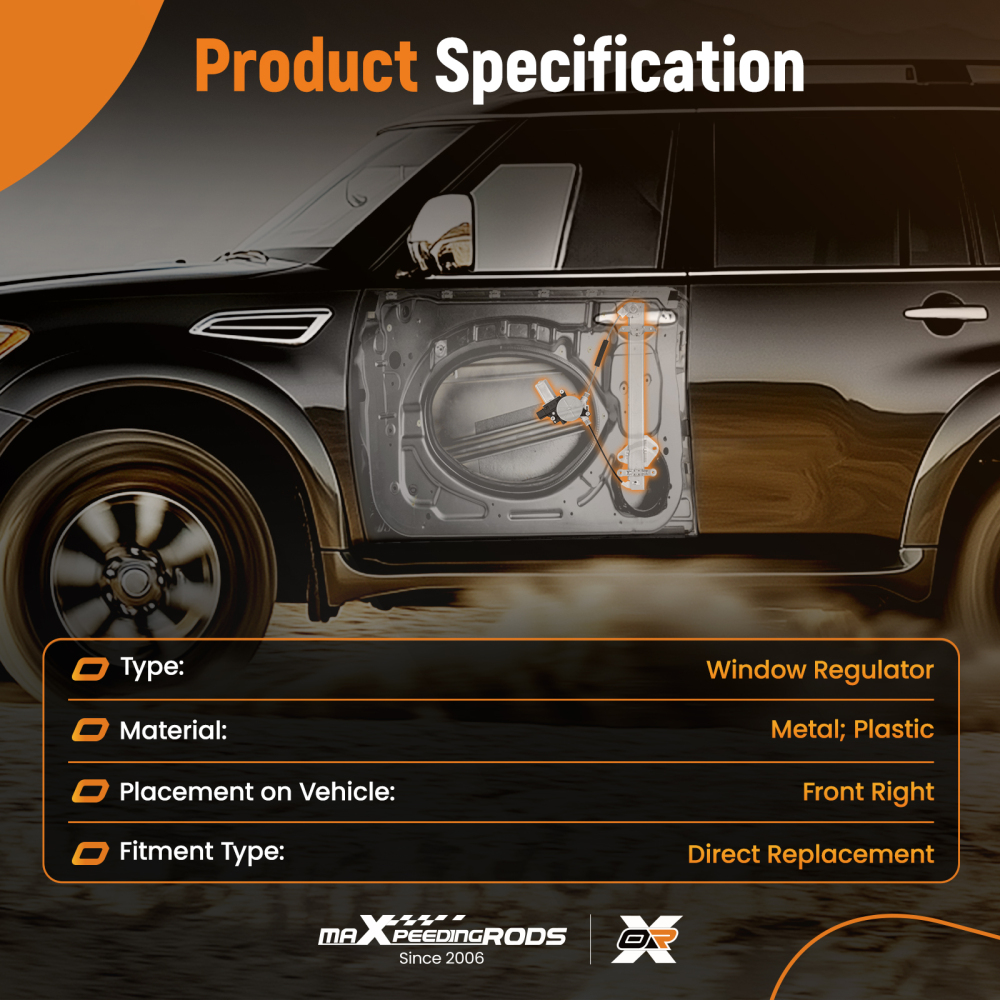 Door Power Window Regulator compatible for Subaru Outback 2015-19 Front Right