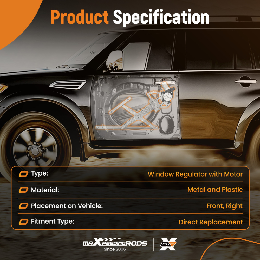 Power Window RegulatorMotor Front Right compatible for Mitsubishi Lancer 2008-2012