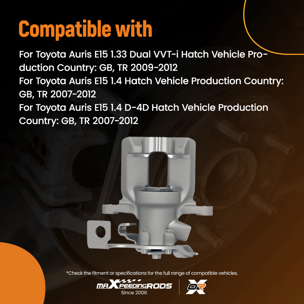 Brake Caliper Rear Right compatible for Toyota Auris E15 07-12 compatible for Corolla E15 06-14 624082