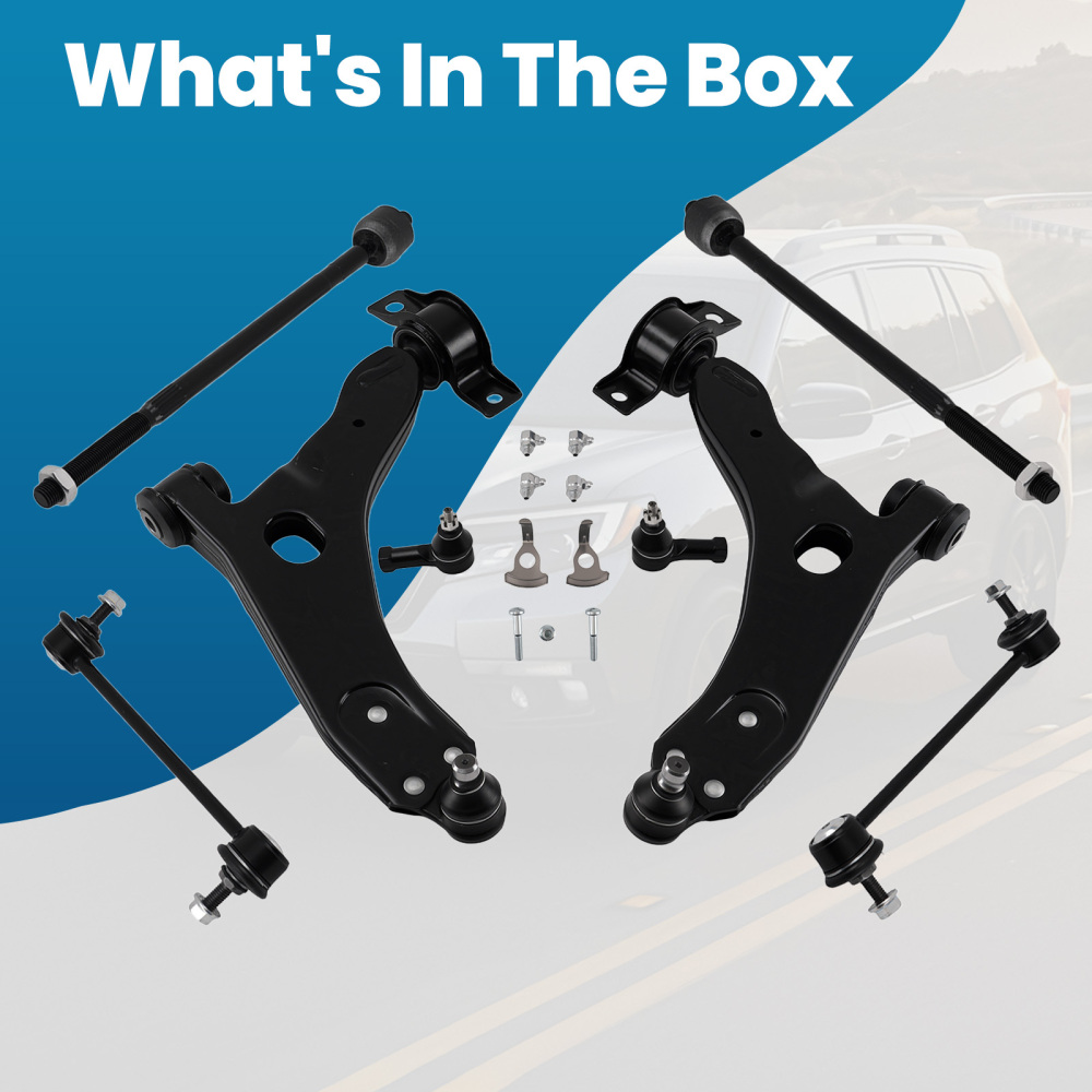 Suspension Kit For 2006-2011 compatible for Ford Focus New 8pcs Front Lower Control Arms Set